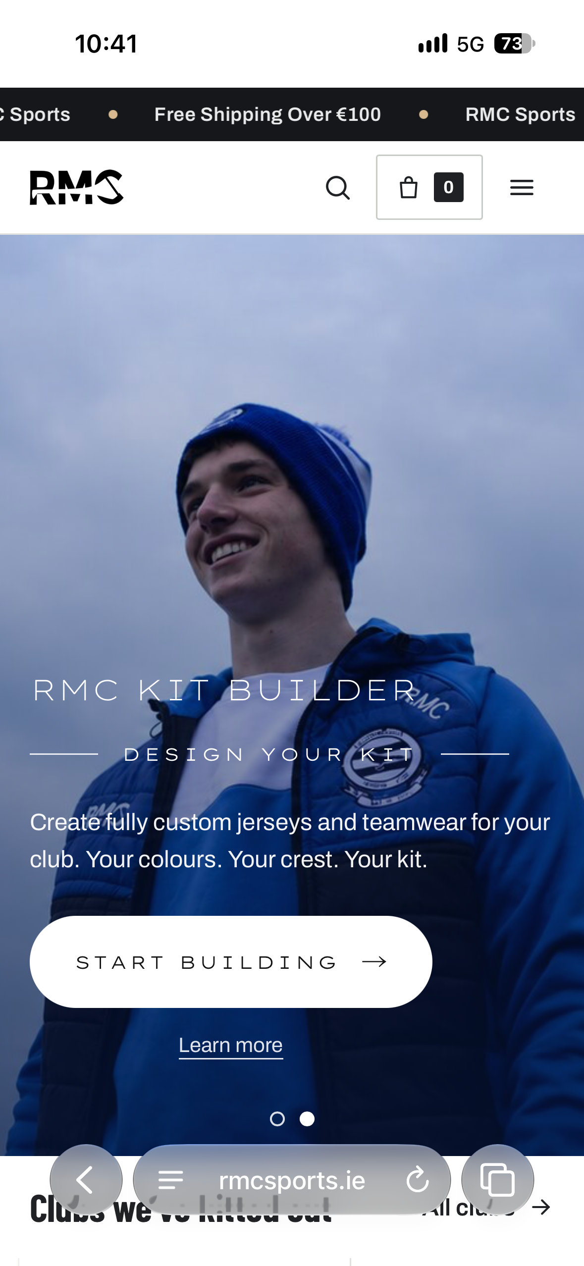 RMC Sports website on a phone